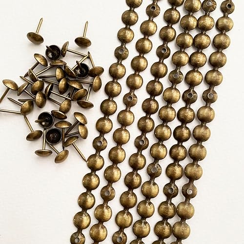 Let's Decorate 5 Meter Polster-Reißzwecken, Messing, dekorative Nagelstreifen, Sofa-Zierleisten, für Innenbereich, Garten, Stuhl, lose Reißzwecken, aufeinander abgestimmt (9,5 mm Messing) - Cheap-Us