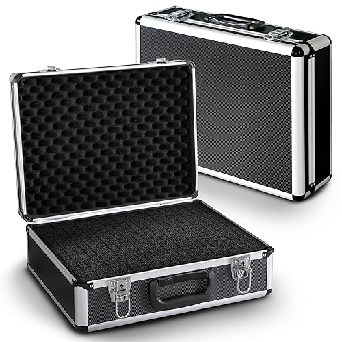 PeakTech P 7305 7305 – Universal Koffer für Messgeräte, Robuster Tragekoffer, Werkzeug Aufbewahrung, Würfelschaum Platten, Schaumstoff Polsterung, abschließbar, Staubschutz, L - 405 x 330 x 150 mm - Cheap-Us