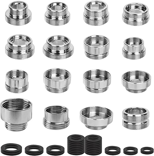 16 Stück Wasserhahn Adapter Set, Wasserhahnadapter, Wasserhahn Gewindeadapter für Wasserfilter, Gewindeadapter, Wasserhahn Aufsatz, für Gartenschlauch Anschluss, Spülbecken, Wasserfilter - Cheap-Us