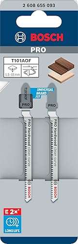 Bosch 3x Stichsägeblatt T 101 AOF Clean for Hard Wood (für Laminat, Kurvenschnitt, Professional Zubehör Stichsäge) - Cheap-Us