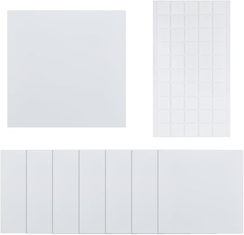 SUPERFINDINGS 8 Flache Leere Kunststoffplatte 18cm Wandlochabdeckung Mit 60 doppelseitigem Klebeband Staubdichte Abdeckplatte Quadratische Mattierte Leere Platte - Cheap-Us