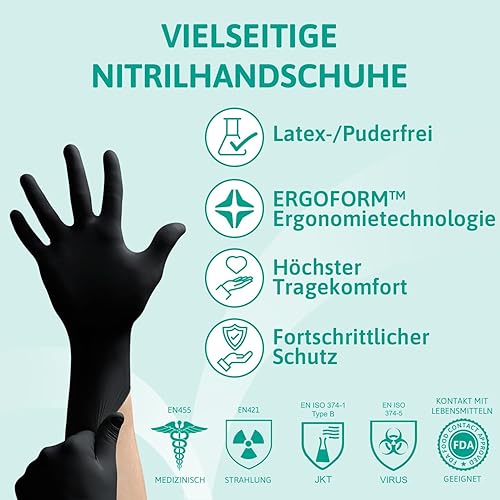 Ansell Microflex 93-732, Vielseitige Nitrilhandschuhe, Einweghandschuhe für präzise Handhabung, Arbeitshandschuhe für mechanische Aufgaben, Latexfrei, Puderfreie Einmalhandschuhe, 100 Stück, Gr. L - Cheap-Us