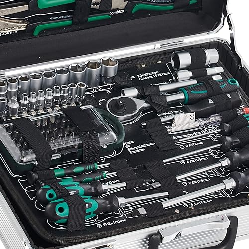 Brüder Mannesmann Werkzeugsatz, im Alukoffer, 124-teilig | M29072 - Cheap-Us