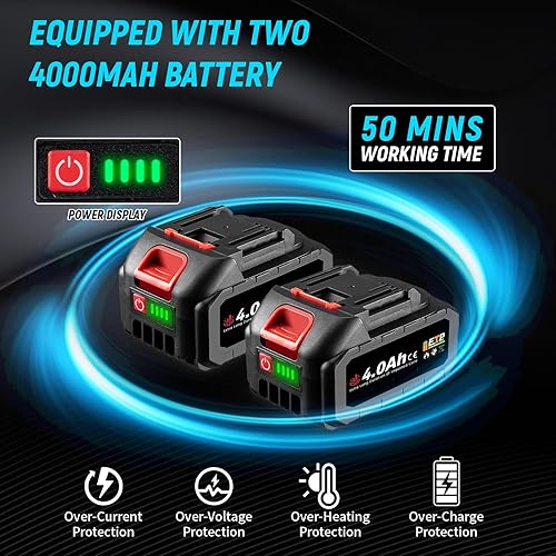 ONEVAN Akku Heißluftfön Kompatibel mit Makita 18V Akku, 50-550℃ Heißluftpistole Akku mit LCD-Digitalanzeige, Kabellos Heißluftgebläse Inkl. 5 Düsen und 2 Schabern (ohne Akkus und Ladegerät) - Cheap-Us