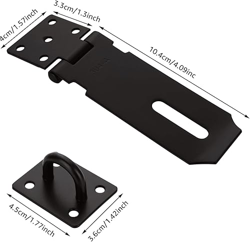 GOYADA 4 Stück Vorhängeschloss Haspe 4 Zoll, Edelstahl Riegelschloss Haspe, Edelstahl Schloss Überfalle mit Schrauben für Garten, Türen, Schränke (Silber) - Cheap-Us