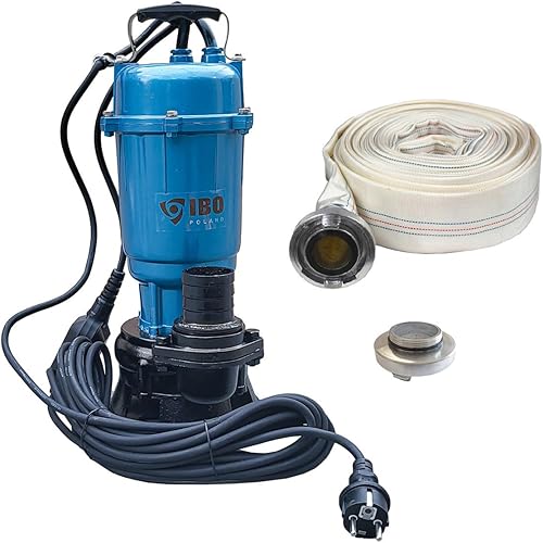 Fäkalienpumpe Schlauch 20 30M Storz C Kupllung Schmutzwasserpumpe 550 W 18000 L/Std Tauchpumpe Cutter Schneidmesser (Pumpe mit 20 M Schlauch) - Cheap-Us