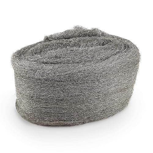 CZ Store Stahlwolle -✮LEBENSLANGE GARANTIE✮-120 g Edelstahl, Güteklasse 0000 - Wiederverwendbar & kratzfest - Zum Reinigen & Polieren von Holz, Glas, Stahl, Eisen, Bronze, Messing, Kupfer, Zinn - Cheap-Us