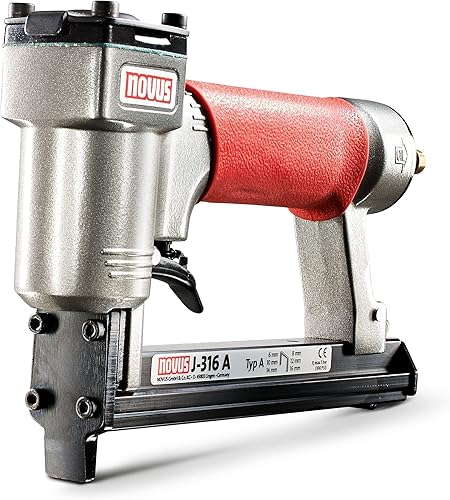 Novus Druckluft-Tacker J-316, Profi-Tacker mit Leichtmetallgehäuse, Für Feindrahtklammern bis 16 mm, Polstern, Bespannen - Cheap-Us