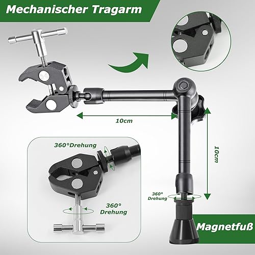 Dritte hand Löten, Magnetische Löthilfe Helfende Hand mit 10X Lupe Licht, Lötstation mit 4 PCB-Säulen und 4 flexibel Arme, Löthilfe für Schweißer, Schmuckhersteller, Handwerk, Liebhaber - Cheap-Us