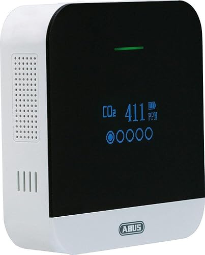 ABUS CO2-Melder - CO2WM110 AirSecure - Messgerät für Luftqualität, Luftfeuchtigkeit und Temperatur im Raum - mit Alarm und CO2-Ampel - 10-Jahres-Sensor - Cheap-Us