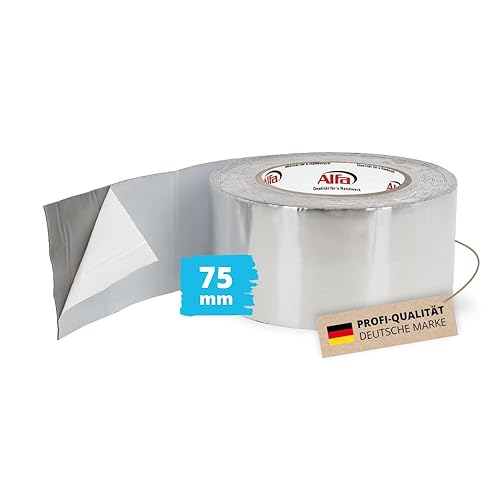 1x Alfa Alu- kaschiertes Butylklebeband 75 mm x 10 m wetterfestes Dichtungsband für ein dauerhaftes Abdichten von Dachanschlüssen Stößen und Wohnwägen - Cheap-Us