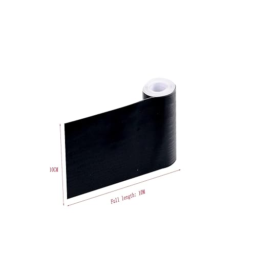 ZTVOWTO Selbstklebende Bordüre PVC Farbe der Holzmaserung Schälen und Stock Wasserdichte Entfernbare Tapeten Aufkleber Dekoration für Wohnzimmer Badezimmer Küche (Black) - Cheap-Us
