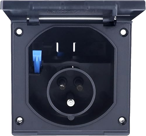as - Schwabe Camping CEE-Caravan-Einspeisungsstecker - 230V/16A/3-polig - Flanschmaß 110 x 104 mm - Camping Anbaustecker für Wohnwagen - mit Klappdeckel - IP44 - Made in Germany - Anthrazitgrau, 61492 - Cheap-Us