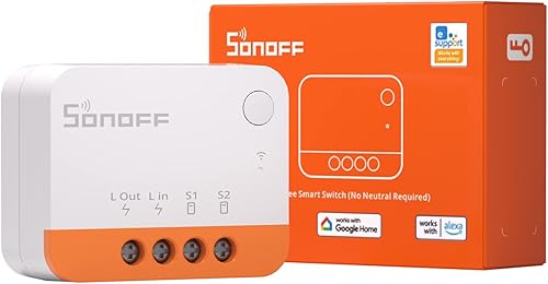SONOFF ZBMINIL2 Zigbee Smart Schalter,6A/1440W 2 Way Smart Switch(Kein Neutralleiter Erforderlich),Smart Lichtschalter Zigbee 3.0 Hub Erforderlich,Kompatibel mit Alexa, Google Home. - Cheap-Us