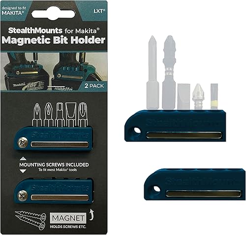 StealthMounts Schwarz Makita magnetischer Bit-Halter | Bit Organizer für Bohrer | Idealer Bit-Halter für Makita-Bohrer und -Schlagschrauber (2er Pack) - Cheap-Us
