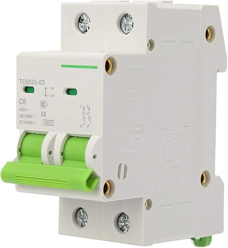 2-poliger Leitungsschutzschalter, 6A 2-poliger Batterieunterbrecherschutz für Haushaltsdekoration, thermische magnetische Auslösung, DIN-Schienenmontage, AC-Trennschalter für Haushaltsdekoration - Cheap-Us