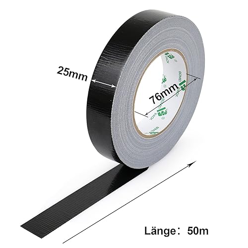 BOMEI PACK Panzertape 1 Rolle 25mm x 50m, Gewebeband Weiß Panzerband extra stark Gewebeklebeband Stärke Duct Tape wasserfest - Cheap-Us