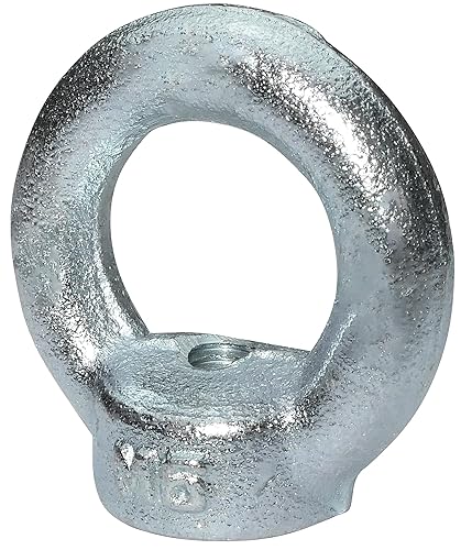 AERZETIX - C49732 - Satz von 2 - Ringmutter - M16 - Ring Kranösen - verzinkter Stahl - Metrisches Gewinde - DIN 582-700kg - Farbe Silber - Cheap-Us