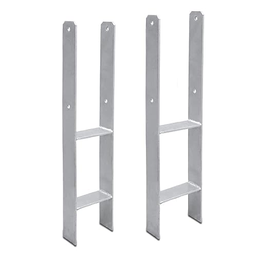 Daromigo H-Pfostenanker 600x60x101mm H-Pfostenträger 8 Stück feuerverzinkt H-anker für Zaun und Gewächshaus Pfosten mit Befestigungsmaterial Materialstärke 5mm - Cheap-Us