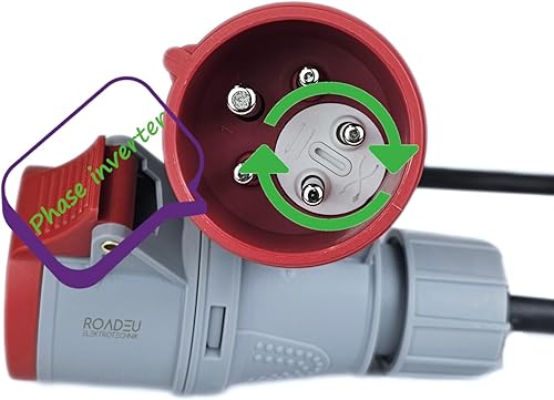 RoadEu - CEE Adapter 32A auf 32A mit Phasenwender - Starkstrom Adapter 32A Stecker auf 32A Kupplung - 0,5 Meter - CEE Verlängerungskabel - Cheap-Us