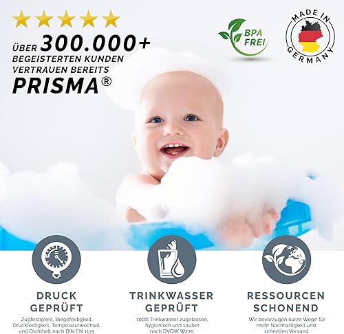 PRISMA Brauseschlauch 160cm Edelstahl mit doppeltem Verdrehschutz. Duschschlauch MADE IN GERMANY - Extrem flexibel, verdrehsicher, mit Knickschutz. Duschschlauch mit Drehwirbel - Cheap-Us