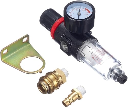 Original Einhell Filterdruckminderer R 1/4' (Kompressor-Zubehör, für saubere, trockene, geregelte Druckluft, Filterfunktion, integriertes Manometer, regelbar bis 8 bar) - Cheap-Us