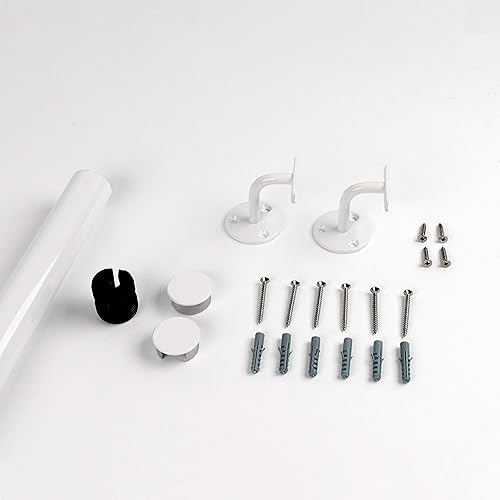 Moderner Aluminium-Handlaufin Weiß, hochwertiges Komplett-Set inkl. Wandhalter, Dübel und Schrauben. Länge 1500 mm (kürz- und verlängerbar). Für Innen und Außen geeignet. - Cheap-Us