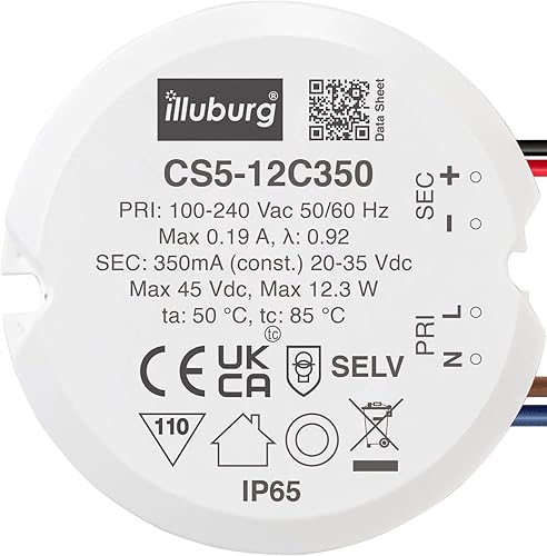 illuburg LED Trafo Wasserdicht IP65 350mA Konstantstrom 11W - 18W Flackerfrei LED Netzteil Treiber Transformator Driver - Cheap-Us