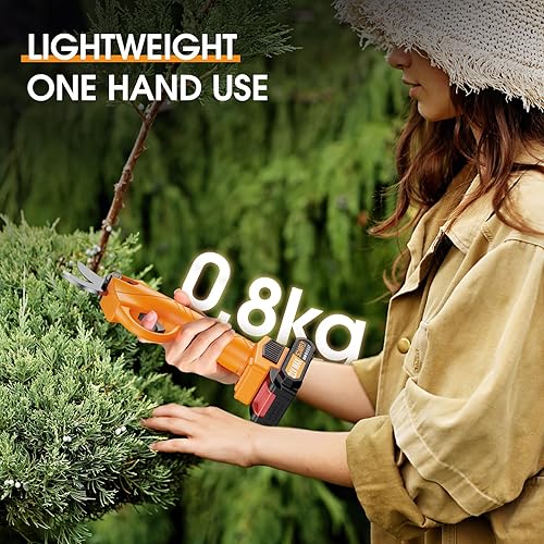 XIAZIR 30mm Akku astschere, mit 2 Stück 21V 2000mAh Akkus & Ersatzklingen Set，Elektrische Baumschere，Baumschere Astschneider，gartenschere - Cheap-Us