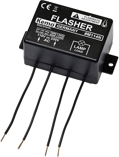 Kemo M114N Blinker langsam 240 V/AC 110V/AC. Blinkgeber mit einstellbarer Blinkfolge ca. 0,6 - 9 Sekunden Einschaltzeit. Für Reklametafeln, Modelle, Schwarz - Cheap-Us