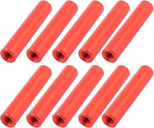 sourcing map 10Stk. M3 x 25mm Runde Aluminiumsäulenlegierung Abstandshalter Bolzenbefestigung für Quadcopter Rot - Cheap-Us