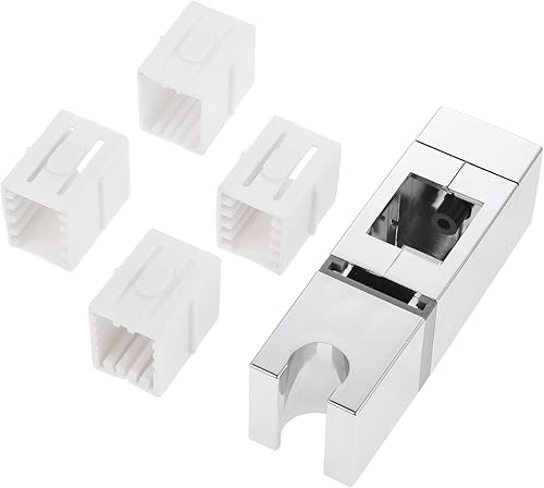 DRELD Verstellbare Duschhalterung Duschhandhörerhalter mit vier Größen Slip-On-Liftstangenhalterungen für rechteckige Schienenbrausestange (18x30, 22x22, 25x25, 30x15mm) - Cheap-Us