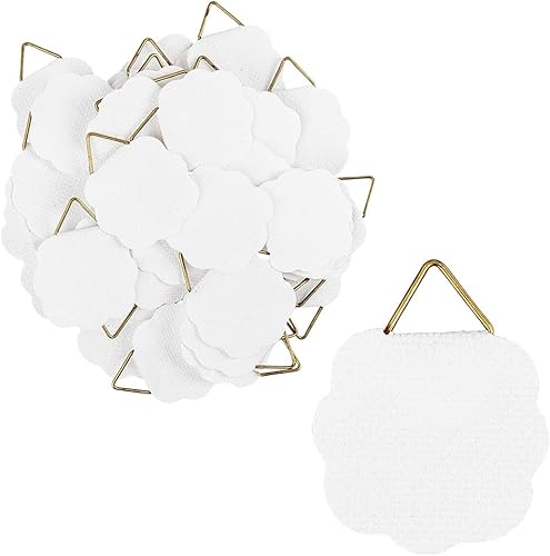 Ideen mit Herz Bildaufhänger mit Dreieck-Öse | Zum Kleben | 2,9 cm x 3 cm | weiß | 50 Stück - Cheap-Us