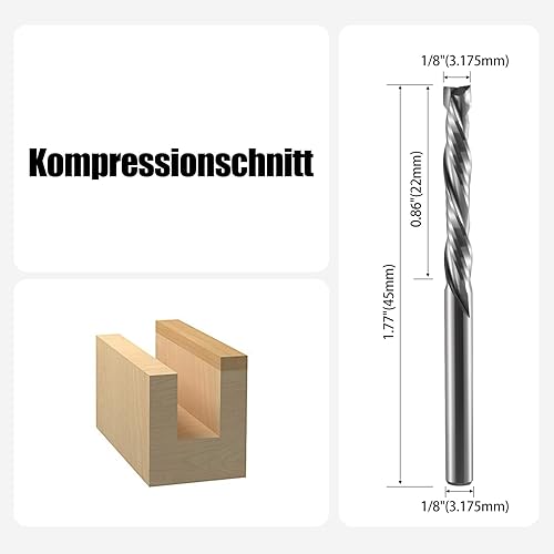 8mm Schaft Kompression CNC Fräser Schaftfräser 2 Stücke, 2-Flöte Spiralnutfräser 35mm Schnittlänge Up&Down Cut Spiralfräser Bit VHM Schaftfräser Nutfräser Fräser für Holz, Dichtebrett, Spanplatte - Cheap-Us