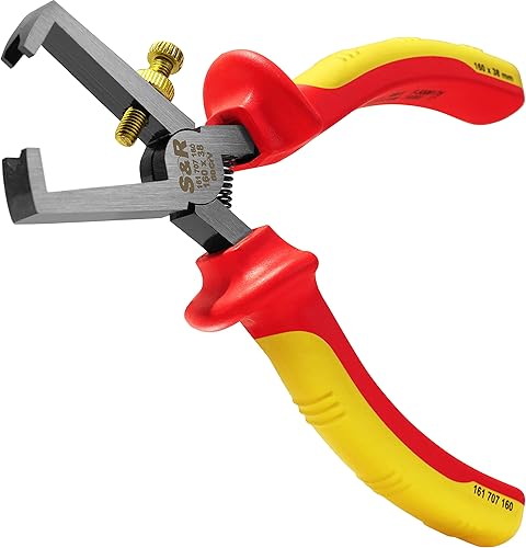 S&R VDE Abisolierzange 160mm, Modifiziert 1000V VDE-geprüft, aus 60CrV Stahl, HRC 58-65, phosphatiert | Abisolierwerkzeug Abisolierzangen VDE | Elektrikerwerkzeug vde - Cheap-Us