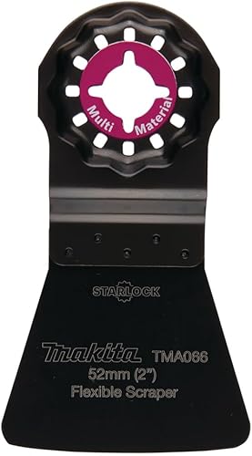 Makita B-64995 Starlock HCS Schaber 52 mm flexibel TMA066 Multi Material, für Mörtel, Leim, Teppichreste, Silikonfugen, für Multitool, Multifunktionswerkzeug, 1 Stück - Cheap-Us