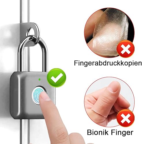 Fingerabdruck Vorhängeschloss eLinkSmart kleines Smart Vorhängeschloss schlüsselloses Schloss für Spind Fitnessstudio Schränke Koffer Werkzeugkasten Koffer grün - Cheap-Us