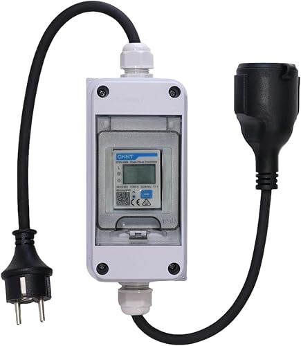 L4F Mobiler Stromzähler (CHINT DDSU666) – IP65-Gehäuse, IP44 Schuko-Stecker und Kupplung, Zähler für Wohnmobile, Elektrofahrzeuge und Balkon-Photovoltaikanlagen - Cheap-Us