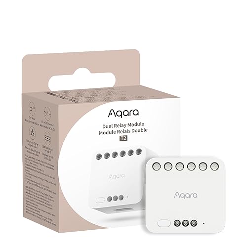 Aqara Dual Relais Modul T2 mit Matter, Rolladensteuerung & Lichtschalter, Erfordert Aqara Zigbee 3.0 HUB, Trockenen Knoten Modus für Garagentore & Heizkessel, Unterstützt Homekit,Google Home und Alexa - Cheap-Us