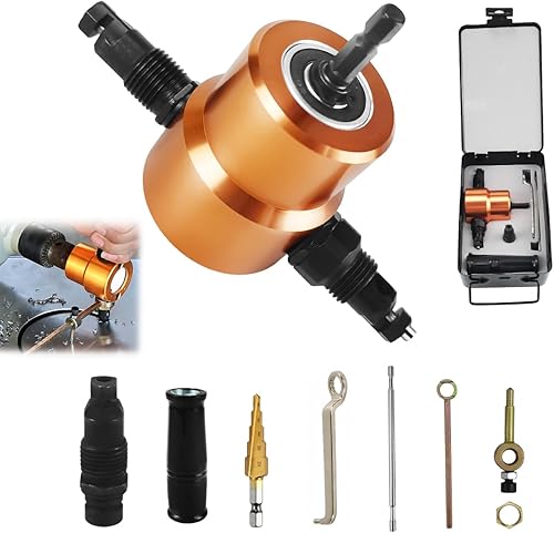 7 Stück Blechknabber Set,360 Degree Adjustable Blechschneider für Akkuschrauber, Doppelspitze Blechnibbler, Knabber Metall Nibbler für Bohrmaschine, für Vorsatz Blechnibbler, Schneidwerkzeug - Cheap-Us