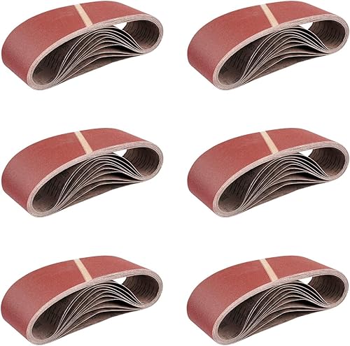 FD-Workstuff Gewebe-Schleifbänder │ 25 Stück │ 75 x 533 mm │ Mixpack (je 5 x Korn 40/60/80/120/180) │ für Bandschleifer │ Schleifpapier │ Schleifband-Set - Cheap-Us