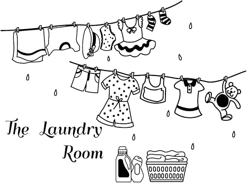 SUPERDANT Wandtattoo Für Die Waschküche Wandsticker Selbstklebende Vinyl Wandaufkleber Wandkunst Wasserdichte Wanddekoration Waschküche Wanddekoration Für Waschküche Schlafzimmer - Cheap-Us