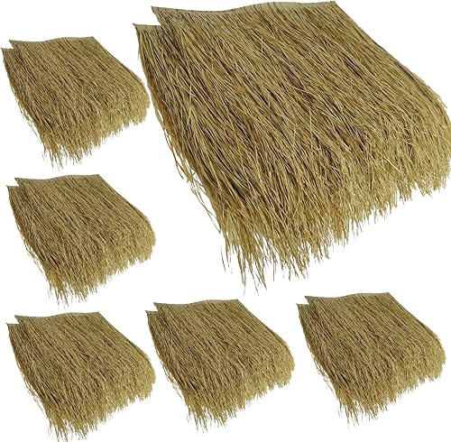 Reetdach Schindel Künstliche Strohfliese Palmdach Paneele,PE Keine Fäulnis Und Keine Wartung,for Tiki Bar Garten Hawaii Strandschir Mstrandschirm HOL(Size:10pcs,Color:Gewöhnliches Gelb) - Cheap-Us