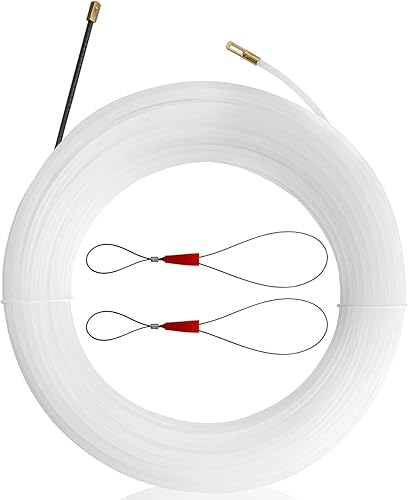 Einziehband 20m*4mm Nylon Drahtzieher mit 2 Führungsfeder, Elektrischer Drahteinfädler zum Wandkabelabzieher, Kabelabzieher zum Einführen und Herausziehen von Kabeln - Cheap-Us