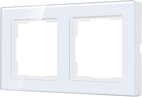 CURRYSMARTER 2-Fach Kristallglasrahmen für 55-System CURRYSMARTER-Rollladenschalter, Lichtschalter und Steckdosen, Kristallglas-Rahmenplatte, Bogendesign - Cheap-Us