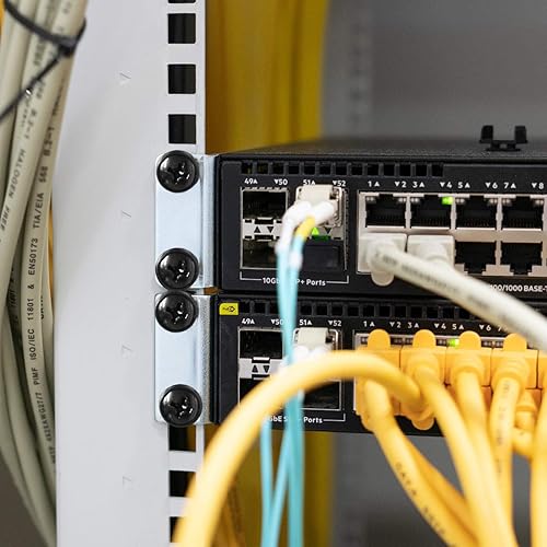 kwmobile 50x M6 Käfigmuttern aus Stahl - für 10' 19' Rack Netzwerkschrank - mit Muttern Schrauben Unterlegscheiben - Käfigmutter Set Schwarz - Cheap-Us