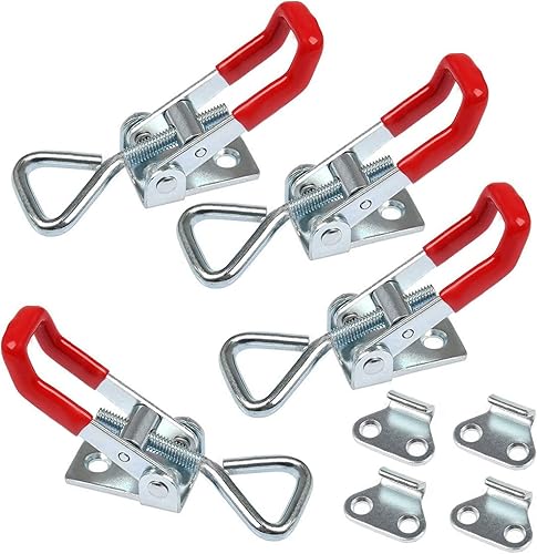 4 stück Spannverschluss, Kistenverschluss, Schnappverschluss, Knebelverschluss, Hebelverschluss, Spannverschluss Gummi klein, Button Toggle Latch 100kg, Verstellbar Metall Hebel, für Kisten Schrank - Cheap-Us