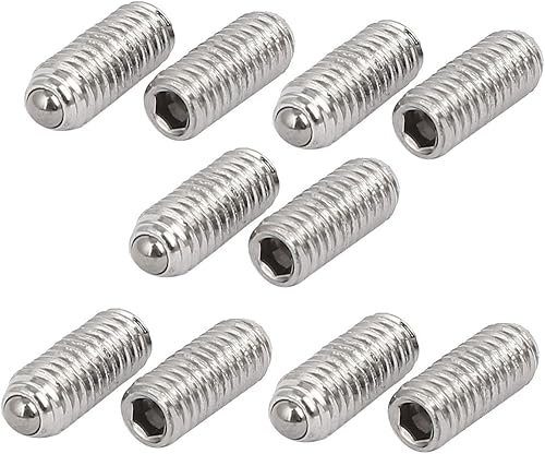 sourcing map 10stk M4x10mm 304Edelstahl Sechskant Madenschraube Set Schraube Feder Kugel DE de - Cheap-Us