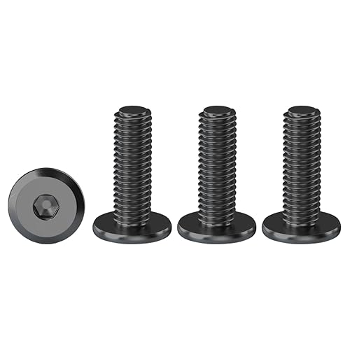 Drenky Schrauben Schwarz M6, Linsenkopfschrauben 20 Stück Edelstahl Schrauben M6x10mm Flachkopfschrauben Innensechskant Möbelschrauben für Möbelmontage, Holzbearbeitungsprojekte - Cheap-Us