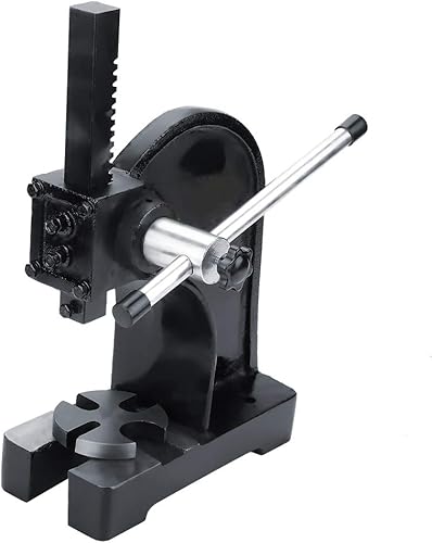 1 Tonne Dornpresse, Hochleistungs-Metalldorn-Presswerkzeug Desktop-Handstanzpresse Maschinenstahl-Dornpresse mit 4 festen Löchern zum Pressen des Lagers und der Niet-Stanzlöcher des Werkstücks, 140 mm - Cheap-Us